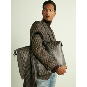 REISS FRANCO Monogram Print Coated Canvas Holdall